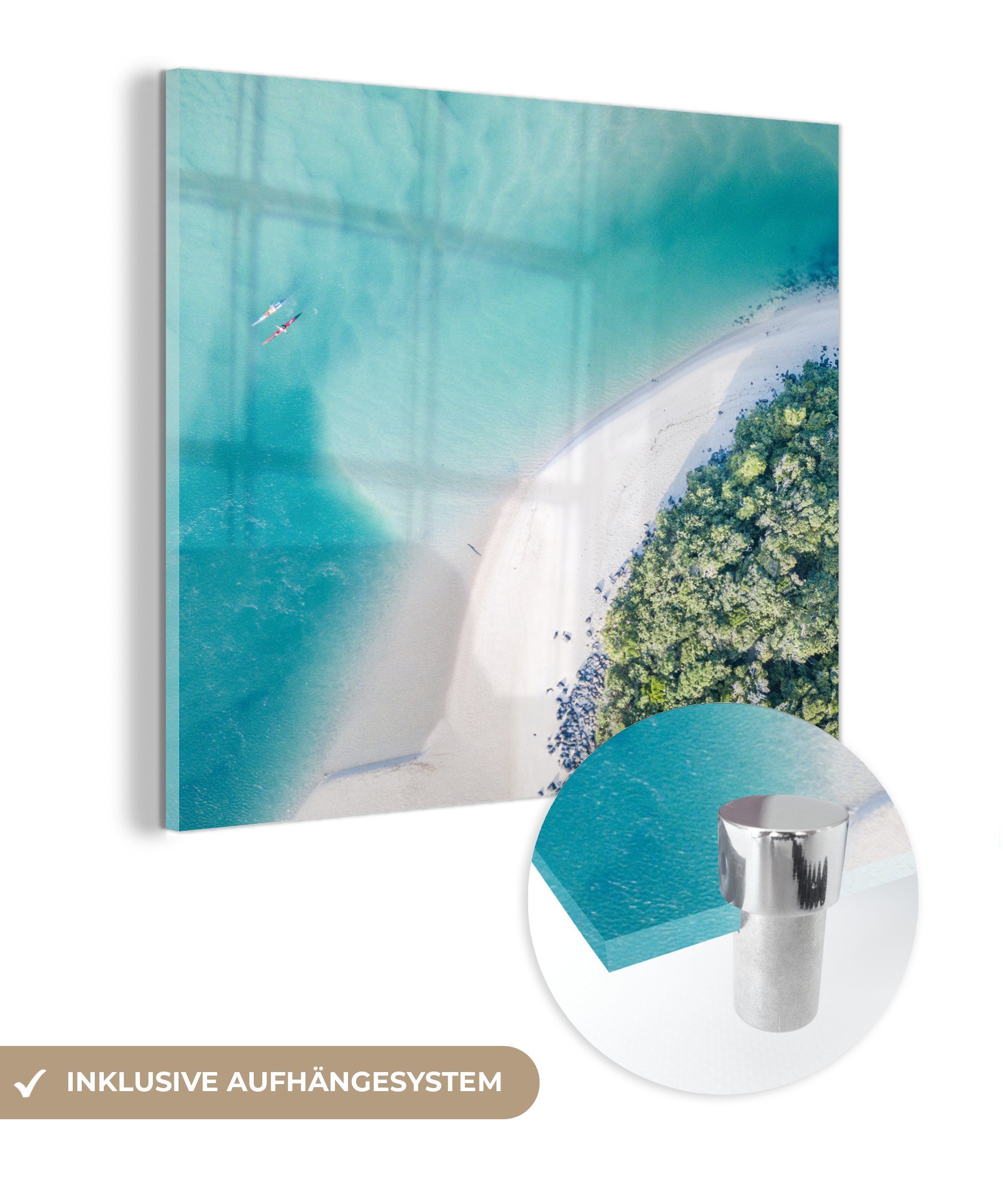 MuchoWow Glas - Bilder Meer - Acrylglasbild Wanddekoration auf - - Glasbilder Glas - bunt Foto auf Australien, Wandbild (1 Sonne St),