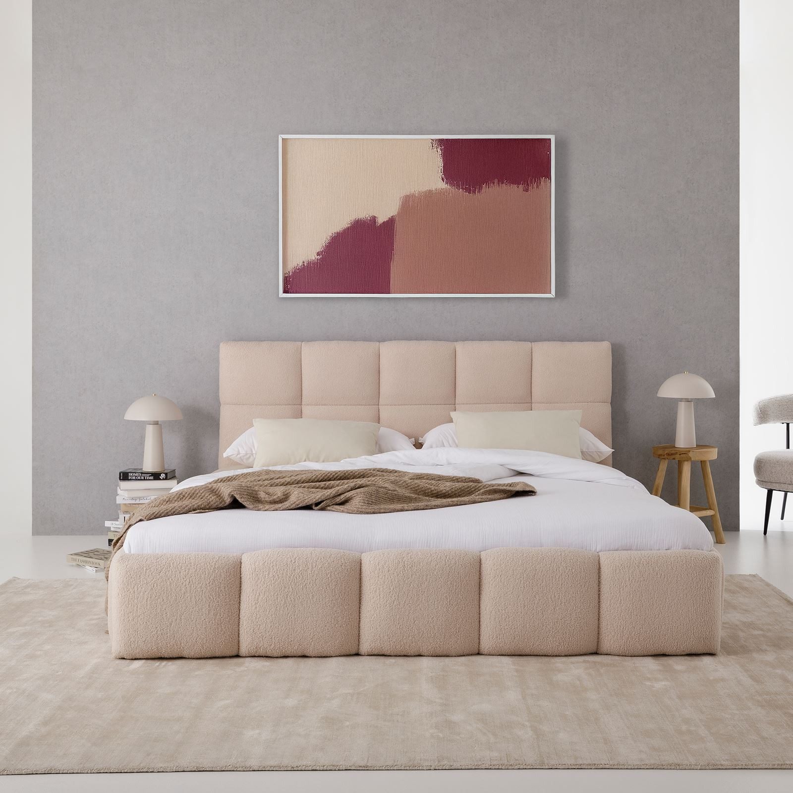 IDIMEX Polsterbett CLOUDY, 180x200 cm inkl. Lattenrost gepolstert mit Boucl günstig online kaufen