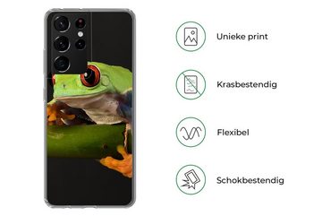 MuchoWow Handyhülle Frosch - Bambus - Schwarz, Phone Case, Handyhülle Samsung Galaxy S21 Ultra, Silikon, Schutzhülle