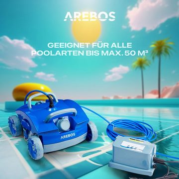 Arebos Poolroboter Schwimmbad-Reiniger Bodensauger Poolsauger Poolreiniger, (Stück, Pool-Roboter)