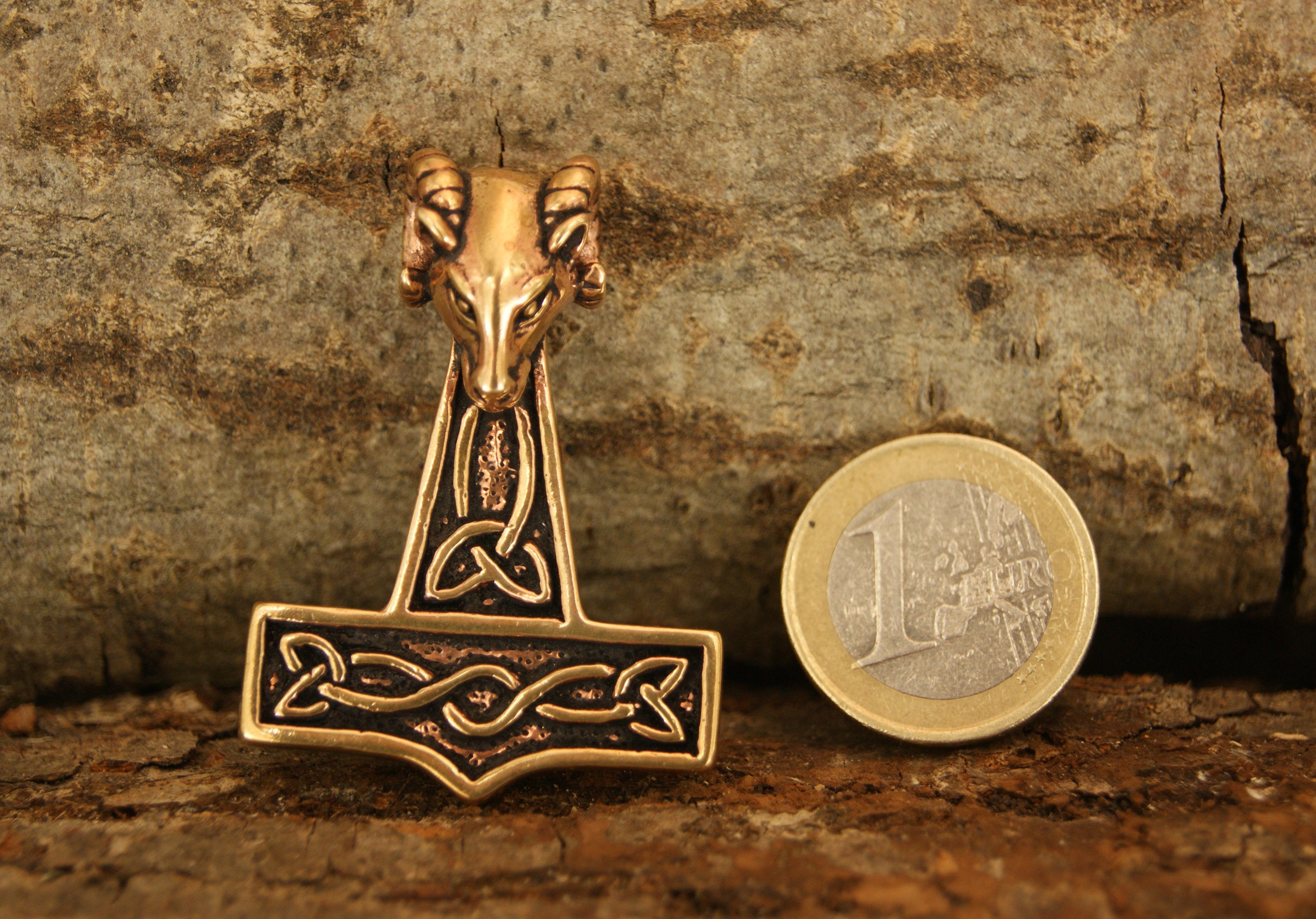 Nordisch Kettenanhänger of Thorshammer Wikinger Mjölnir Leather Anhänger Thorhammer Kiss Thor Bronze