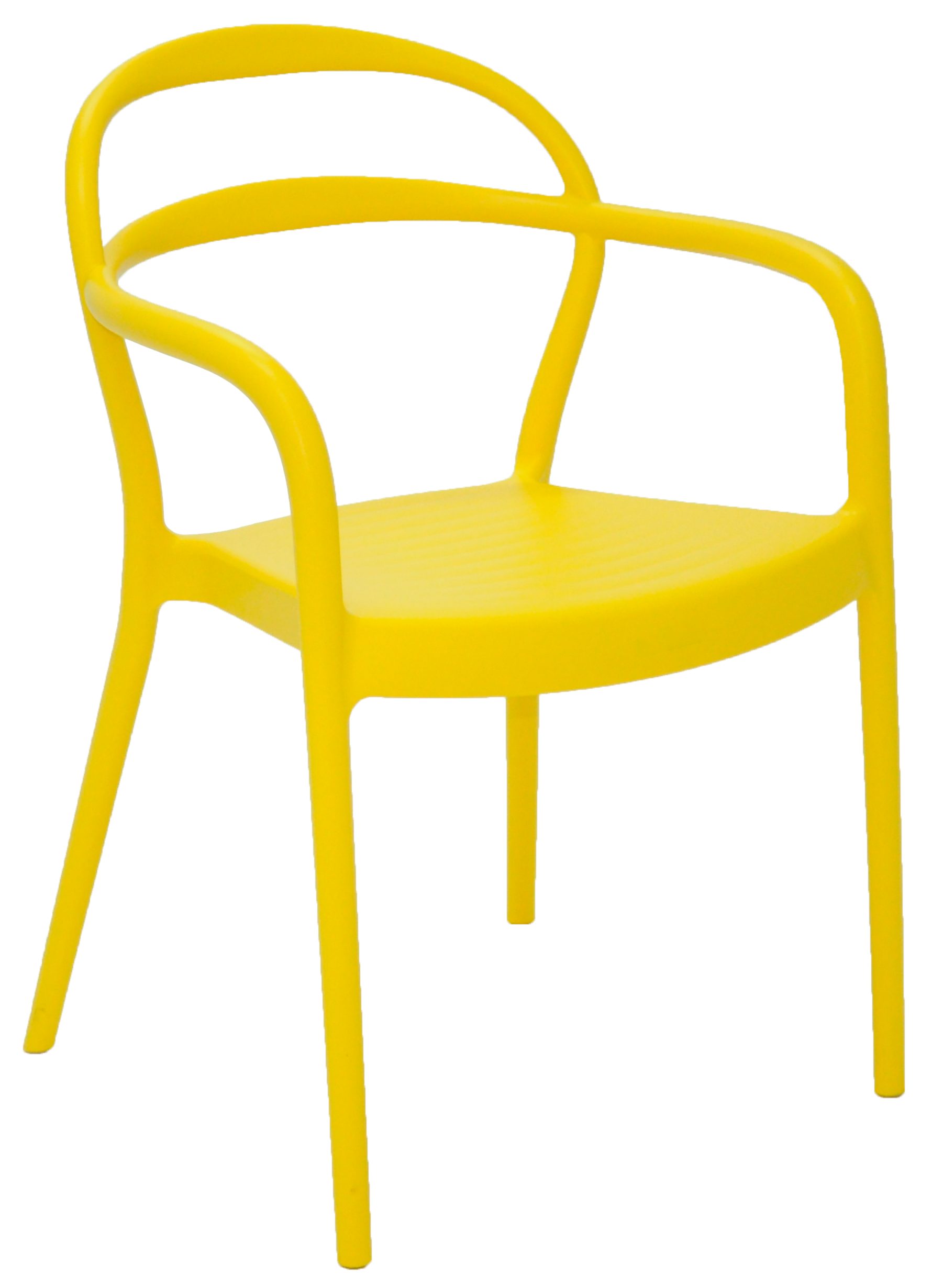 Tramontina Gelb aus mit stapelbar, Armlehnstuhl Kunststoff Armlehne, SISSI,