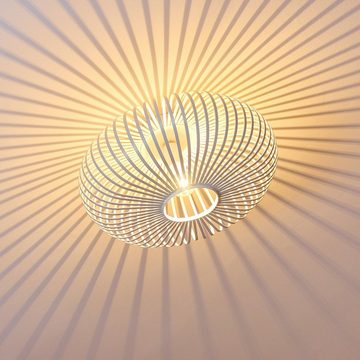 hofstein Deckenleuchte »Devin« runde Deckenlampe aus Metall in Weiß, ohne Leuchtmittel, E27, Leuchte mit tollen Lichteffekten an der Decke