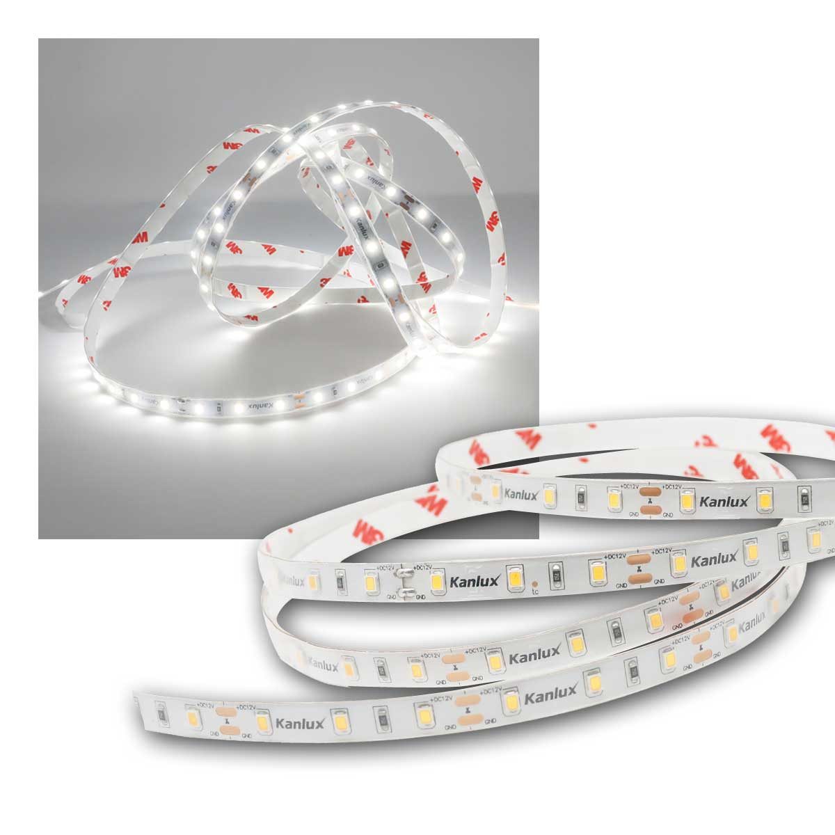 Kanlux LED-Streifen LED Streifen 5m 60 LED/m kaltweiß 12V IP65 Ra90