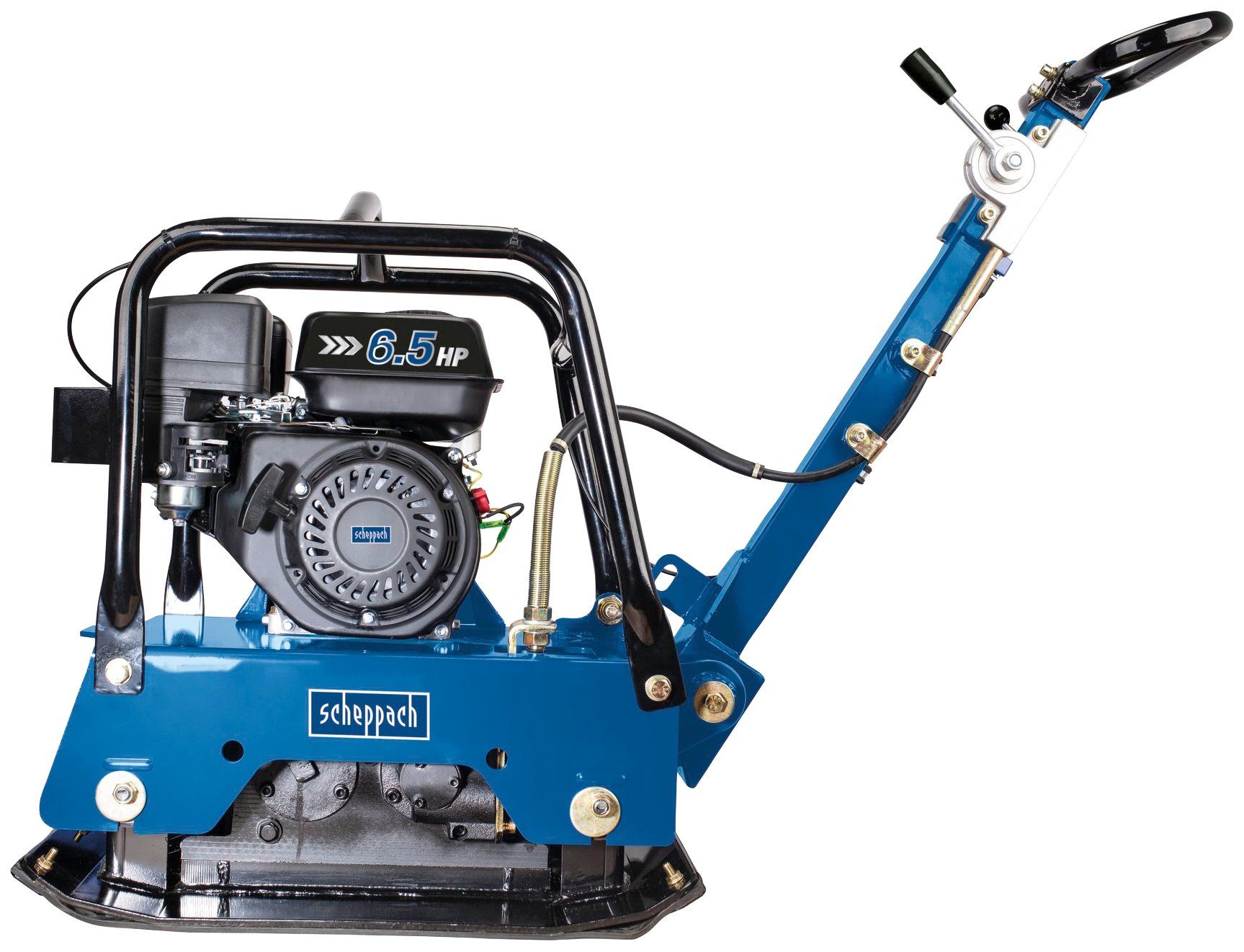 Scheppach HP2500S vibratory plate compactor, max. 4300 rpm, (LxW) 63x43 cm, including rubber mat for paving work