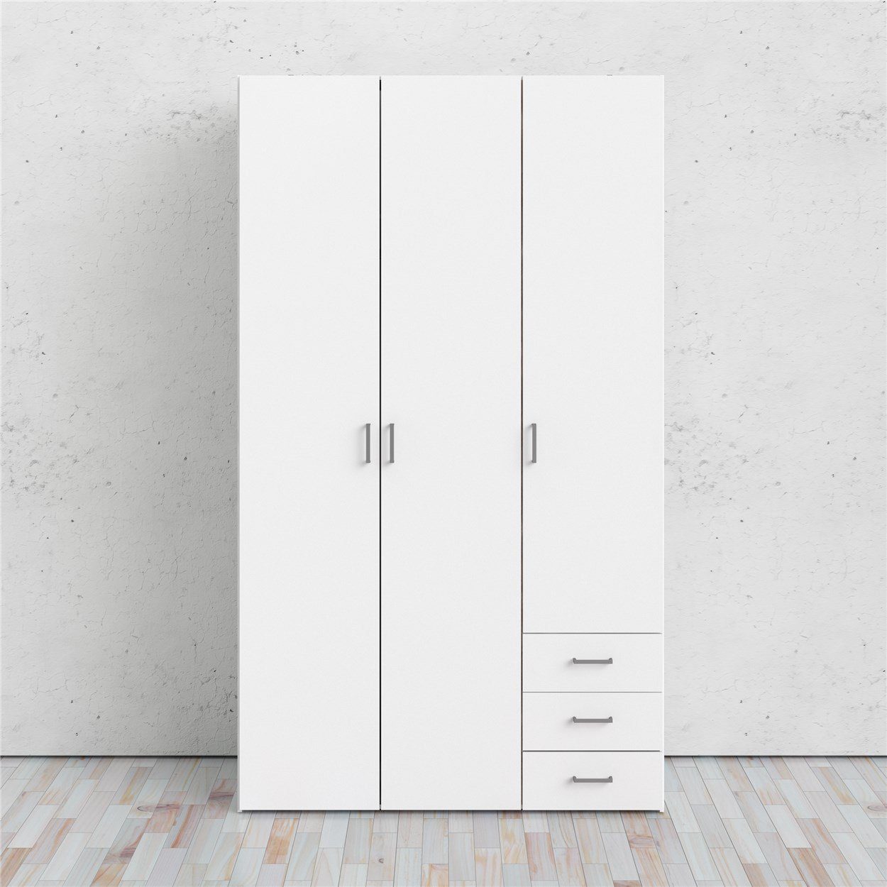 Kleiderschrank Weiß Stangengriffe, cm Selbstmontage, 200,4 graue x Weiß | 49,5 affaire Home x 115,8 einfache