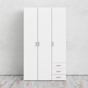 Home affaire Kleiderschrank graue Stangengriffe, einfache Selbstmontage, 200,4 x 115,8 x 49,5 cm