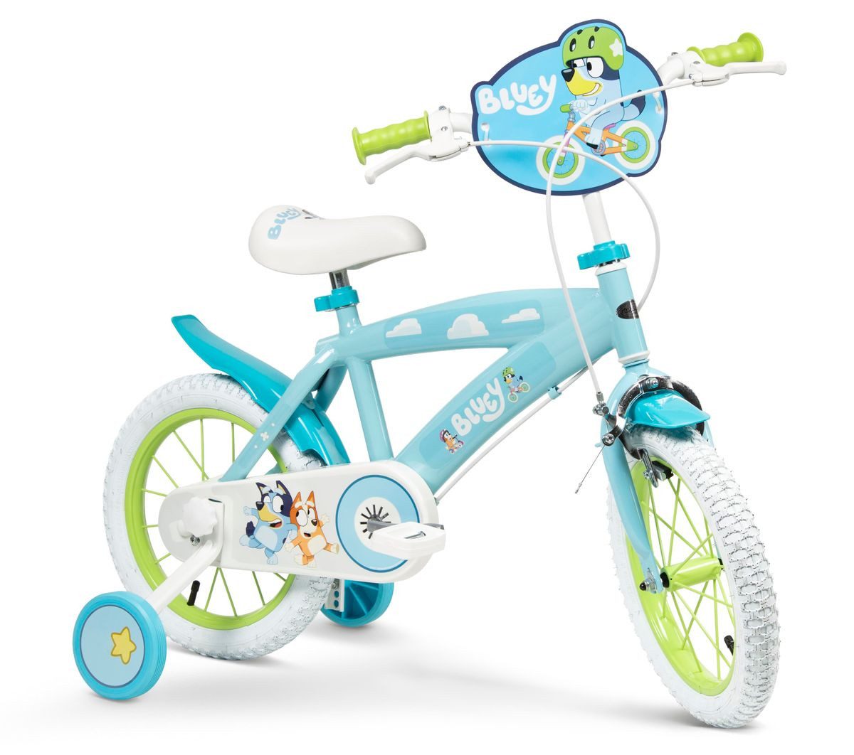 T&Y Trade Kinderfahrrad 14 Zoll Kinder Mädchen Jungen Fahrrad Kinderfahrrad Rad Bike Bluey Toi, 1 Gang, Stützräder
