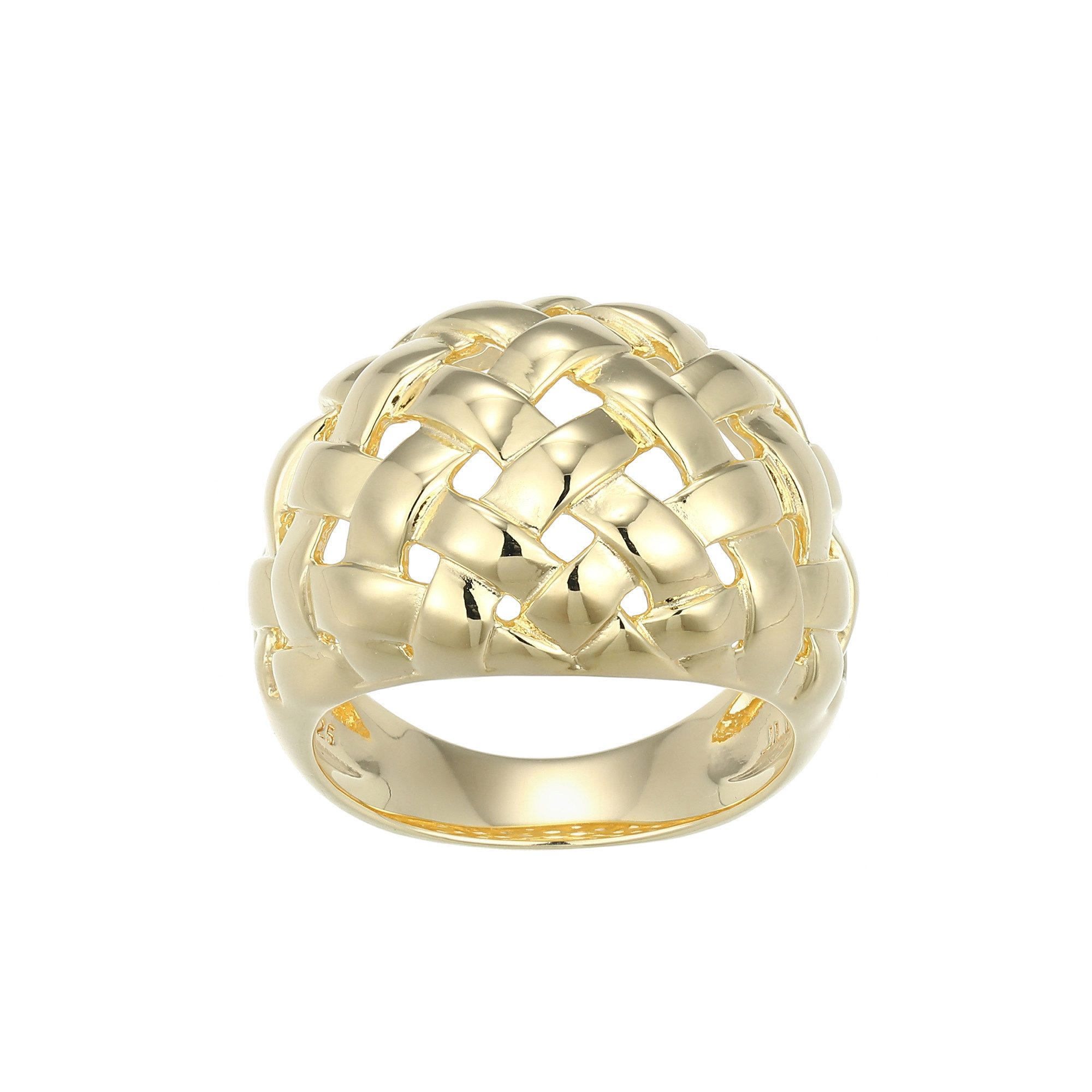 Silberring Cavill Damenring 925 Sterling Silber, vergoldet, geflochten, 6,49 g