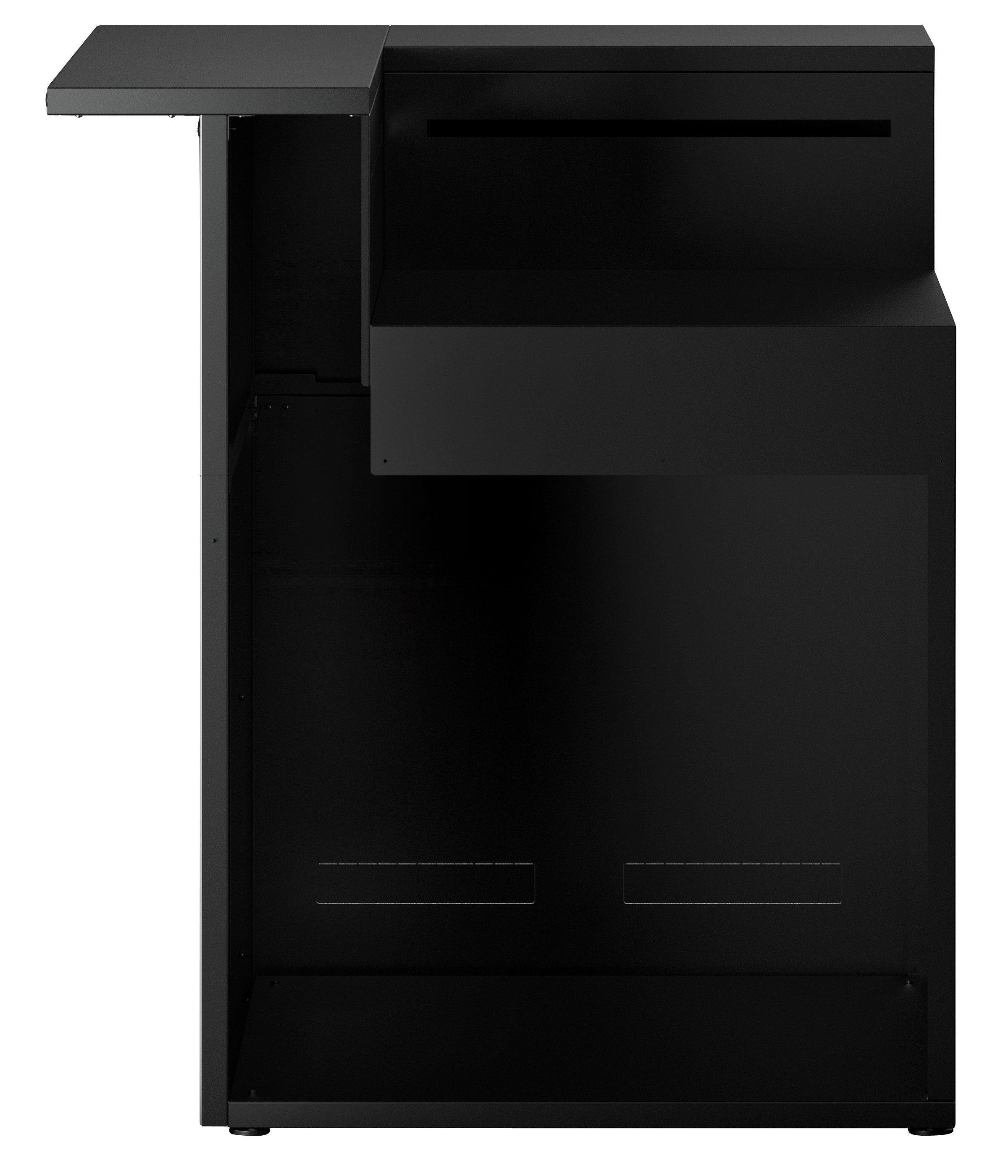 WMF Outdoor-Küche Outdoor-Küche Eckmodul, 90 x 112 x 81 cm, Stahl, schwarz / silber, mit Rückwand/Theke/Hängeregal, für alle WMF Outdoor-Module geeignet