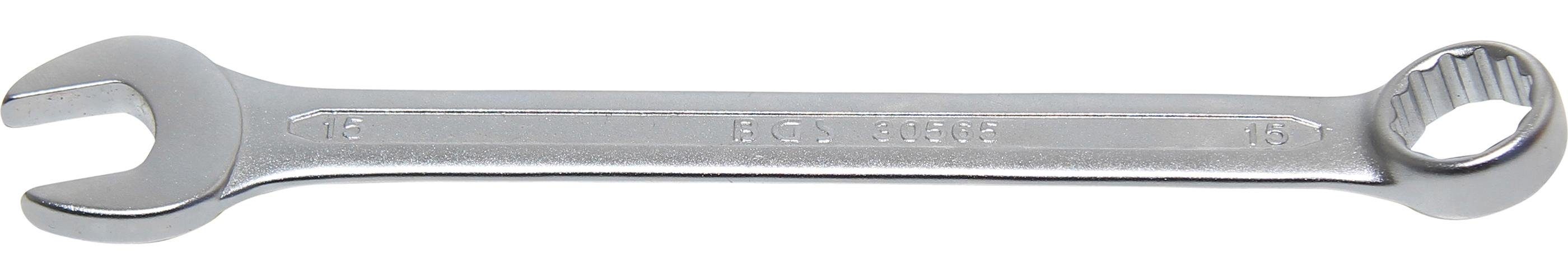 15 mm technic SW BGS Maulschlüssel Maul-Ringschlüssel,