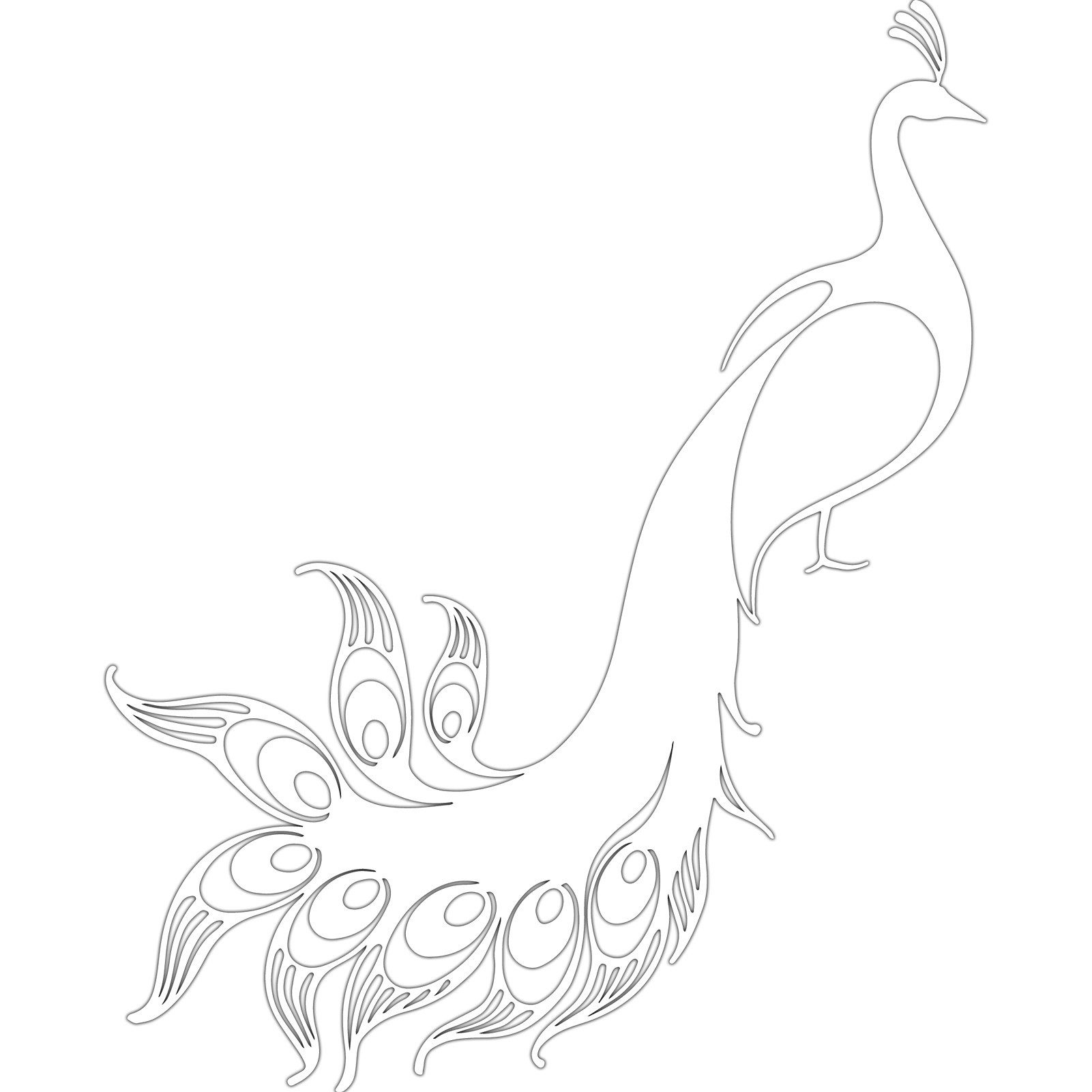 Wanddekoobjekt Einfacher Pfau Metall Wanddekoration, Tiere, Metall