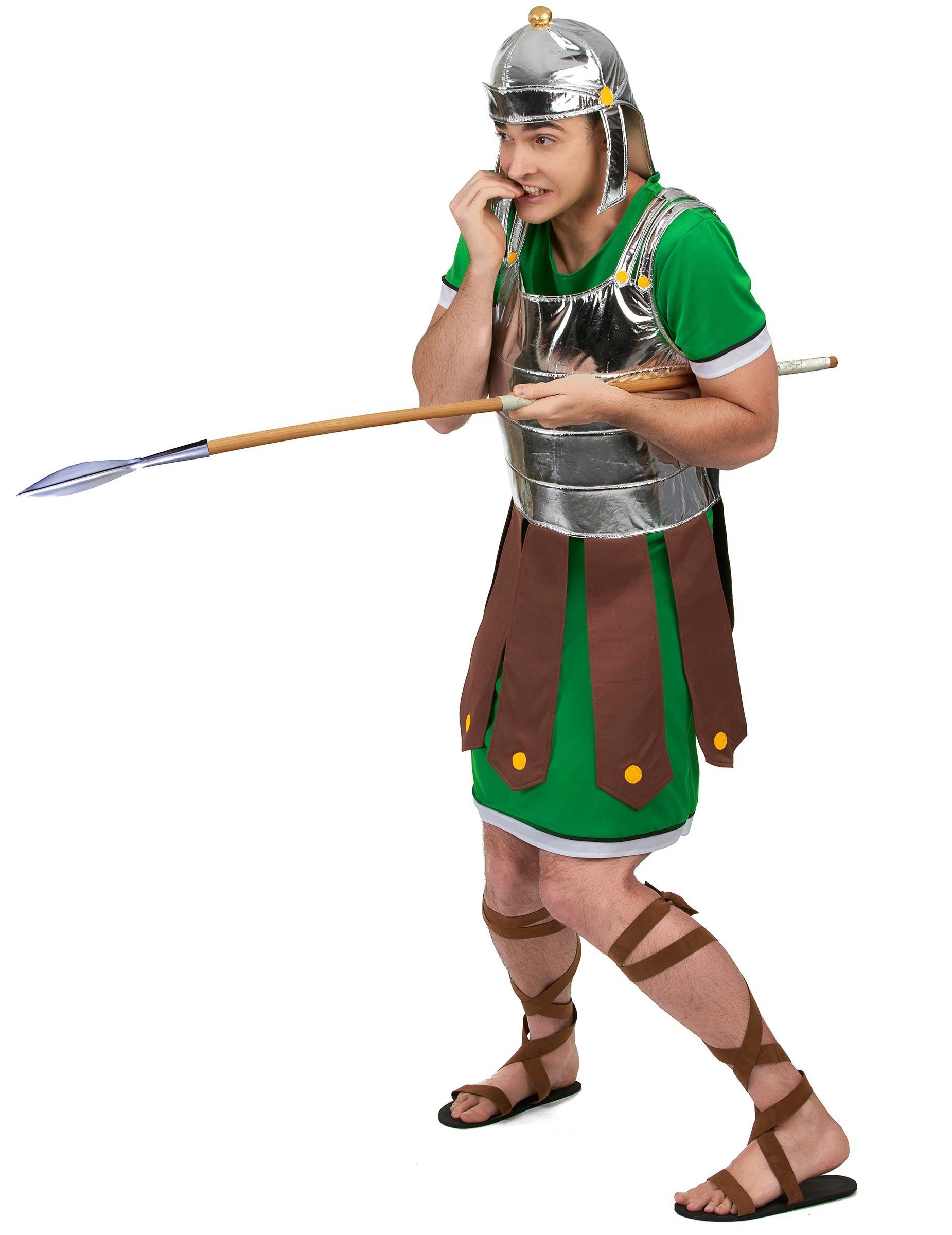 Kostüm Römischer Legionär-Herrenkostüm Gladiator grün-braun