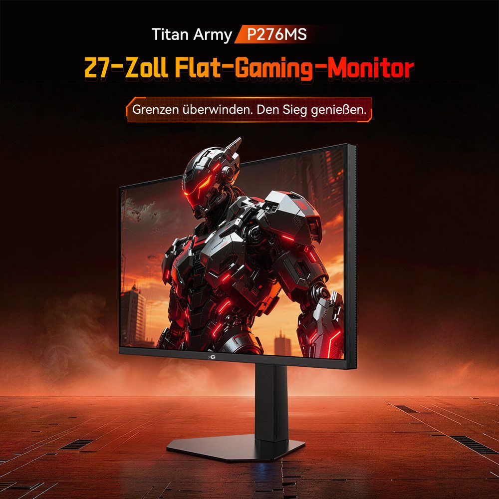 TITAN ARMY P276MS QHD 275Hz Overclock, 1ms MPRT, HDR1000 1200nits, FreeSync Gaming-Monitor (2560 × 1440 px, QHD, 1 ms Reaktionszeit, 240 Hz, IPS, neigbarer Standfuß, VESA-Wandhalterung)