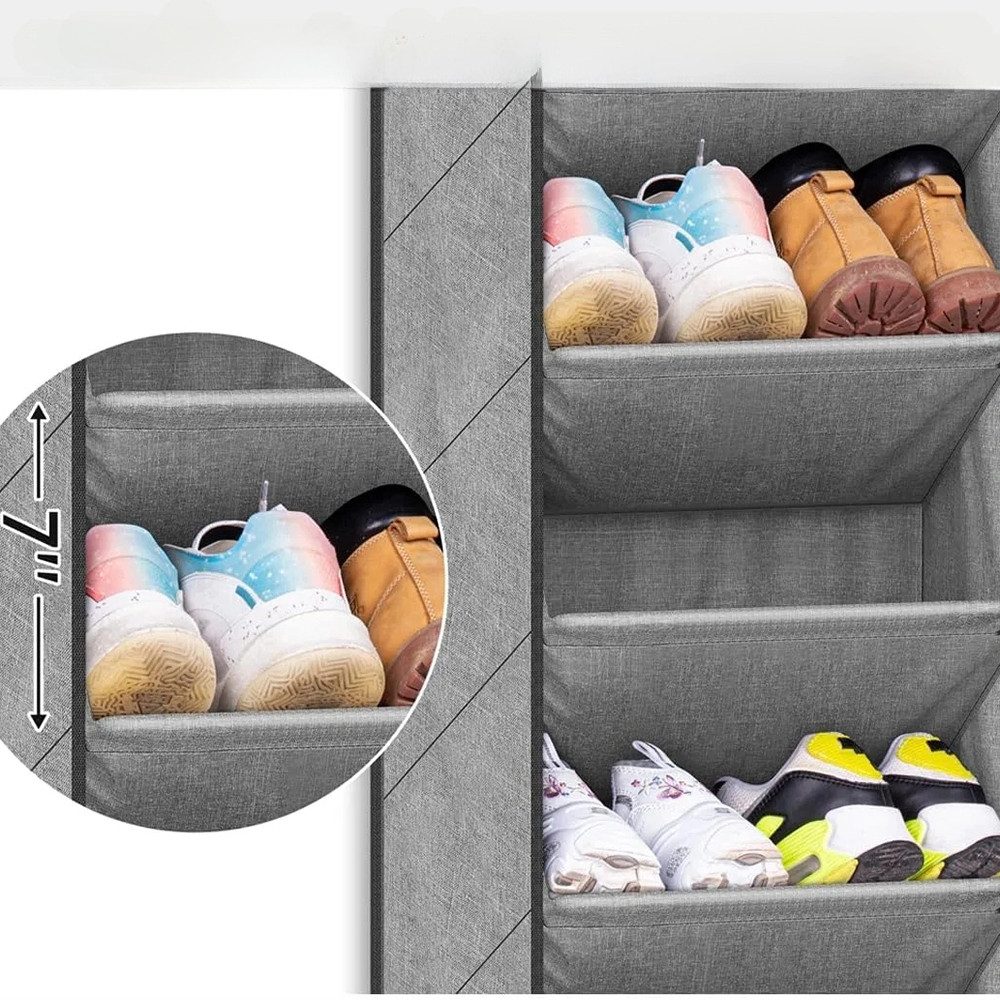 Coonoor Schuhregal Hängende Schuhaufbewahrung, Schuh-Organizer über der Tür, mit Haken-Schuhaufbewahrungsregal für Schuhe, Wohnaccessoires usw – Bild 4 von 5