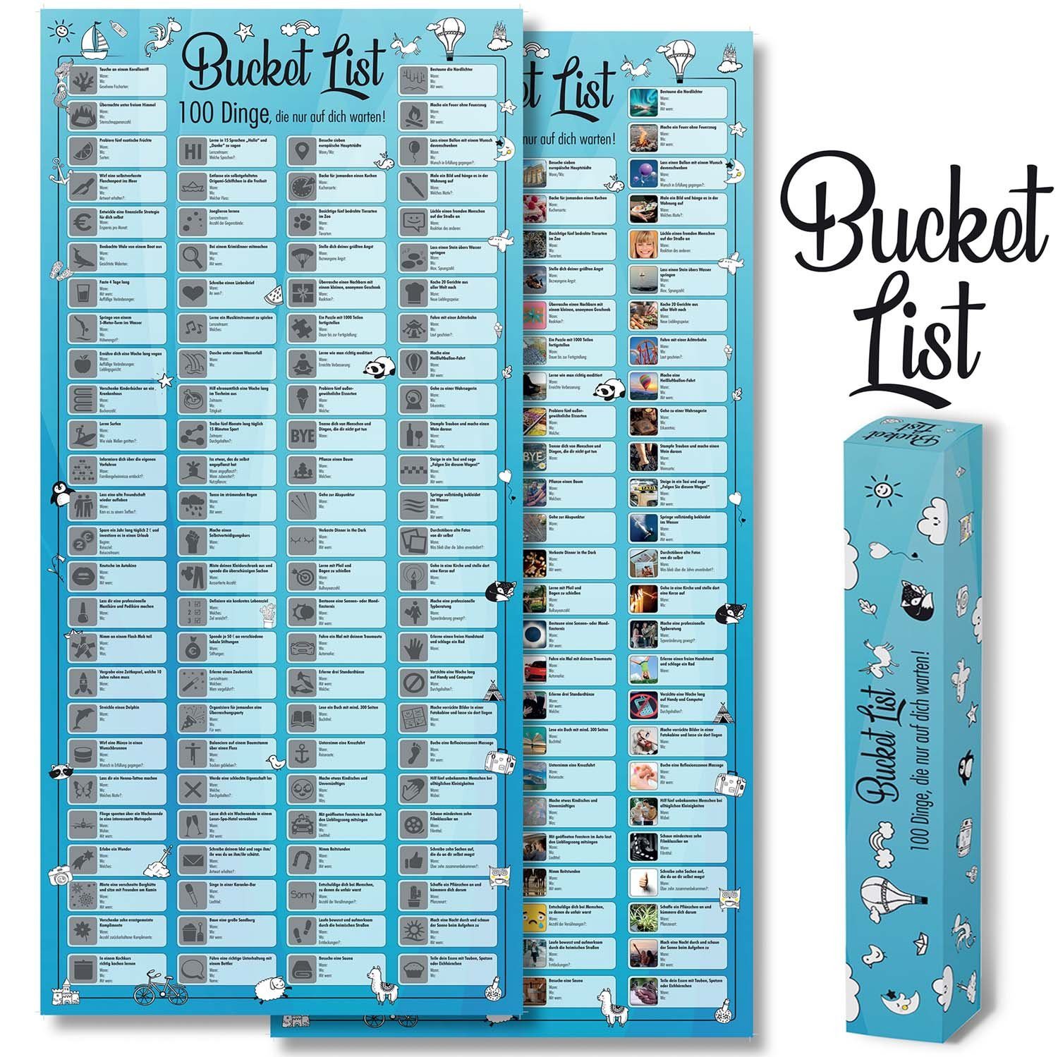 Goods+Gadgets Poster Bucket List 100 Dinge günstig online kaufen