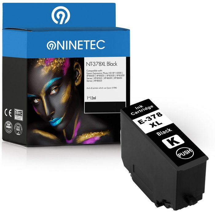 NINETEC ersetzt Epson 378XL T3791 Black Tintenpatrone