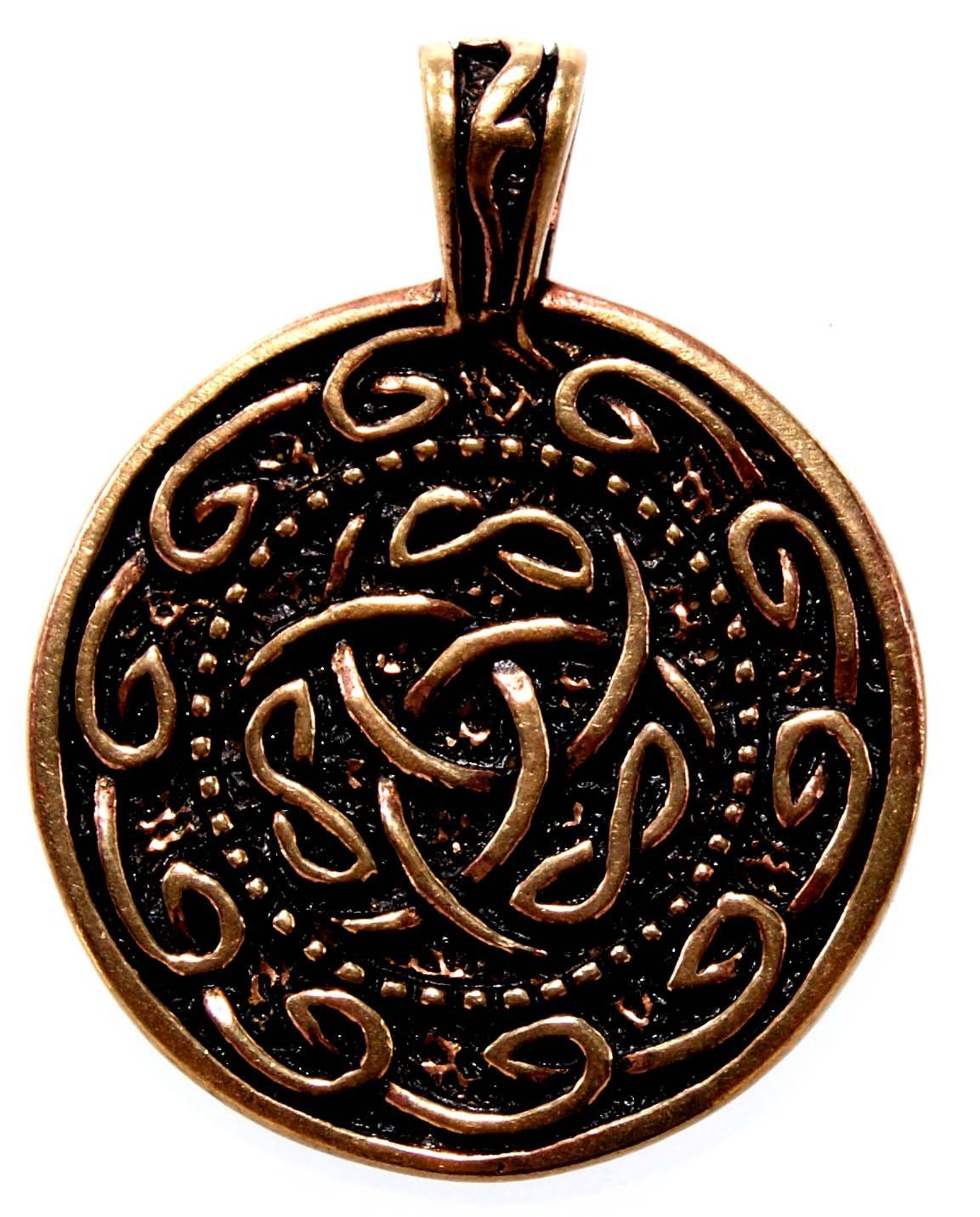 Amulett Keltenknoten Kelten Leather Kiss keltischer Kettenanhänger Knoten Kette of Anhänger Bronze