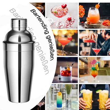 KÜLER Cocktail-Set Edelstahl-Mischgläser, Cocktail-Shaker-Set, Bar-Tools, Barkeeper-Set, (8-tlg), Hochglanzpolierte Oberfläche, leicht zu demontieren und zu reinigen