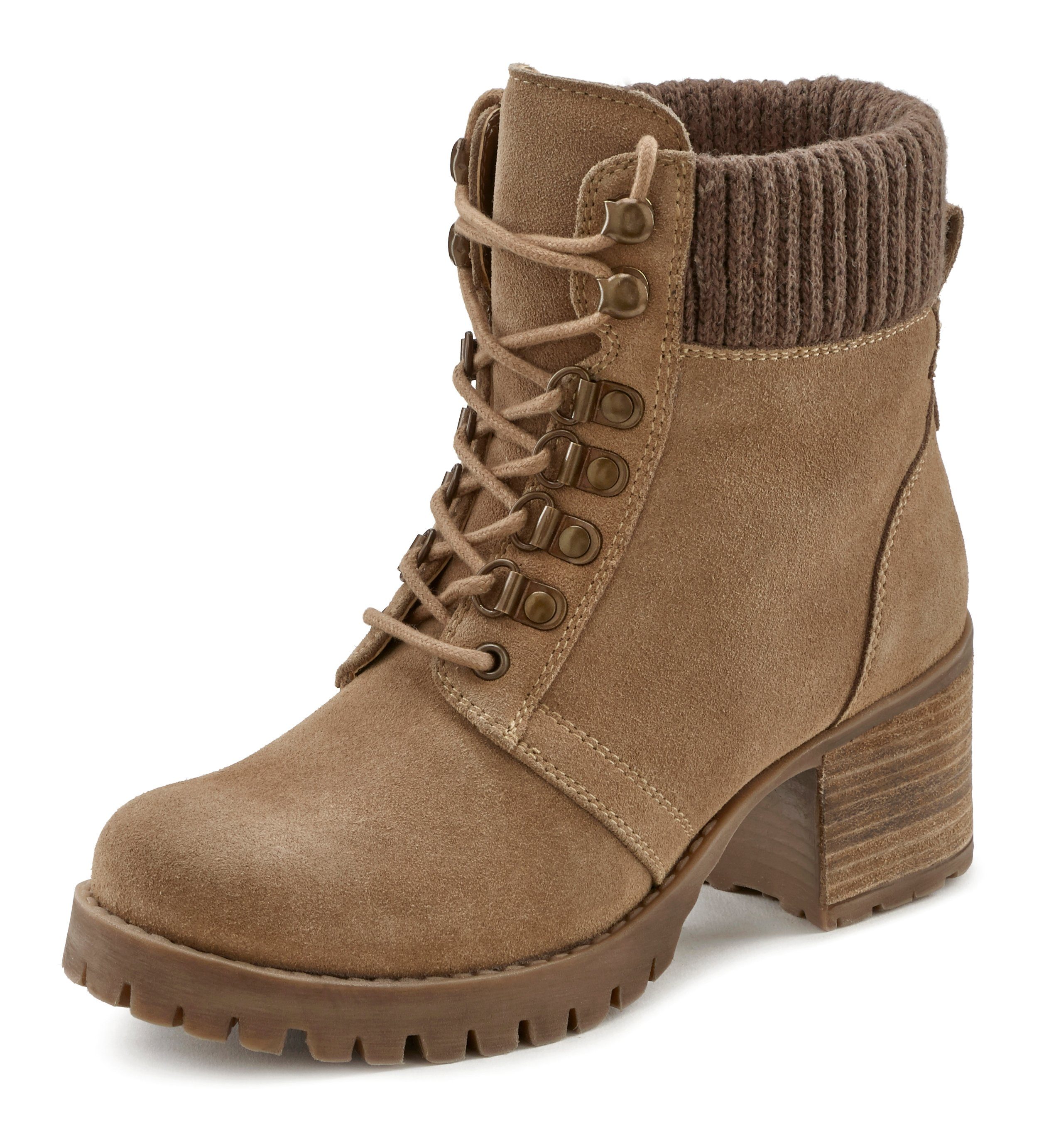 Tamaris Damen Boots Mit Blockabsatz – Leder, Gepolstert, Rutschfeste Sohle