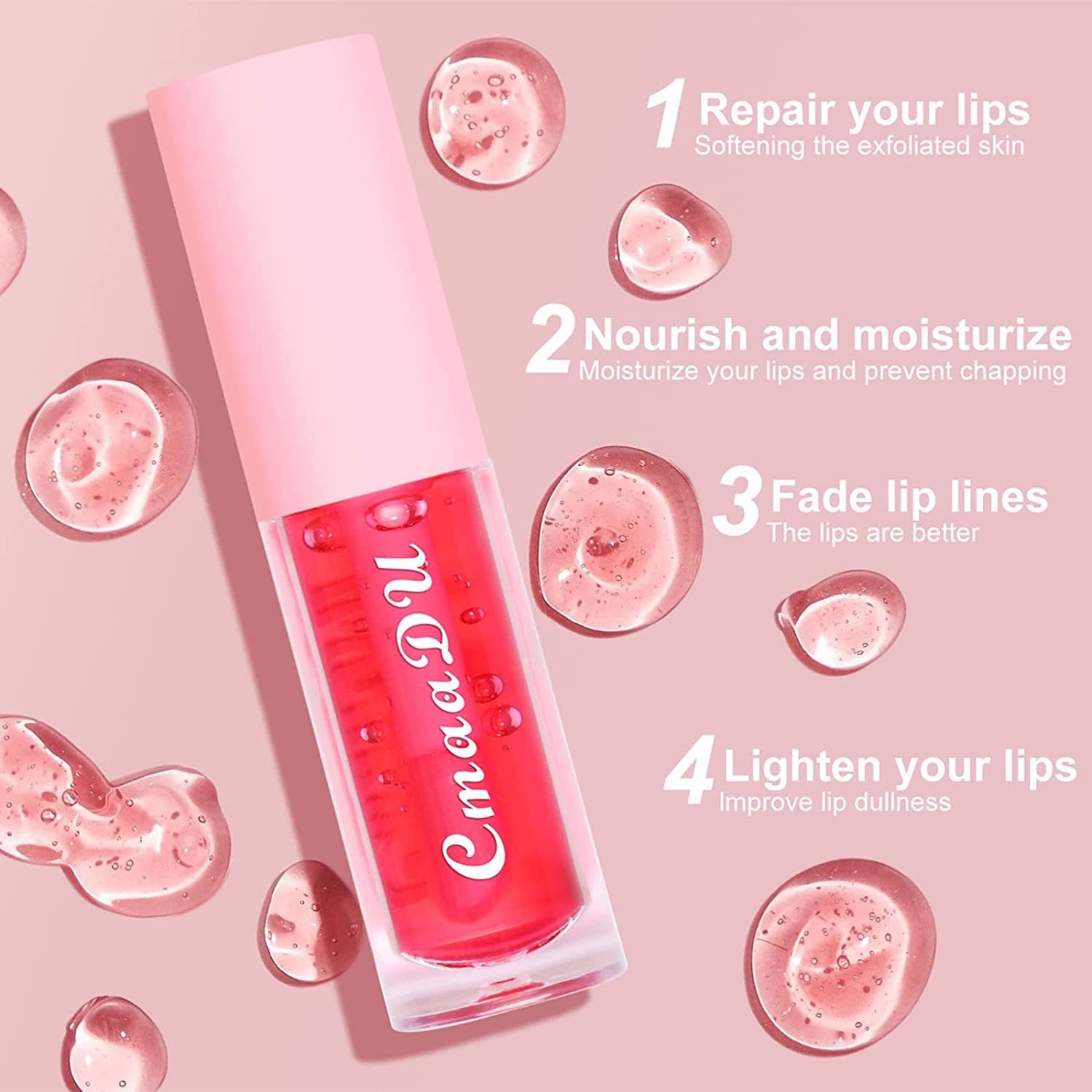 6 Farbwechsel Lipgloss-Set Obst Lipgloss-Set,Lippenbalsam Lippenstift Feuchtigkeitsspendende Gloss Stück Haiaveng Lip Temperatur Lippenstifte, Geschmack