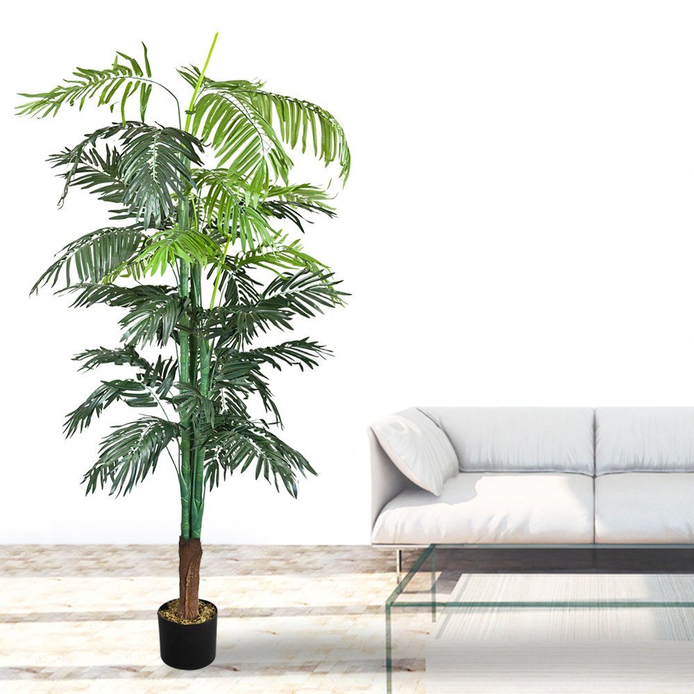 Künstliche Kunstpalme Kunstpflanze Palme Arekapalme cm Höhe 170 Palmenbaum Pflanze Decovego, 170cm,