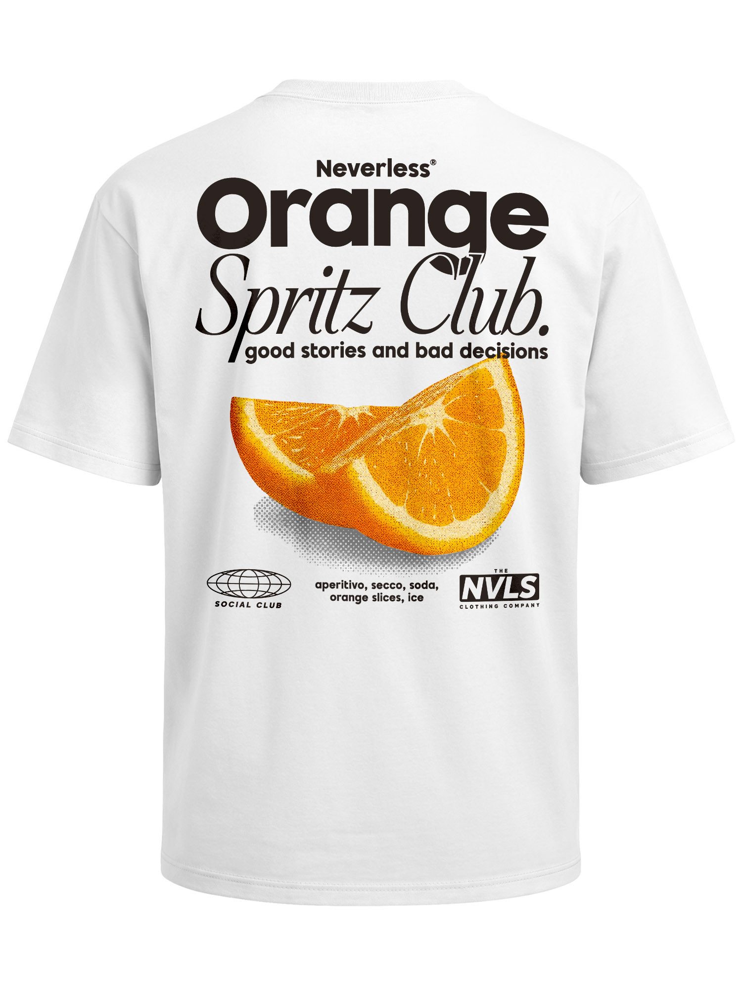 Neverless Oversize-Shirt Herren T-Shirt - Orange Spritz- Oversized Relaxed Fit Sommer Fashion mit Print