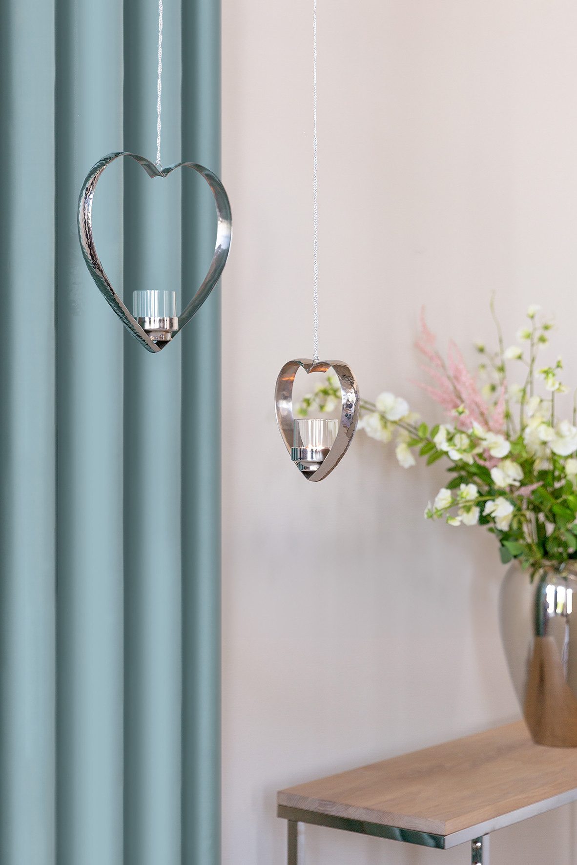 Fink Teelichthalter DOREA (1 St), Herzform inkl. Glas, zum Aufhängen, Edels günstig online kaufen