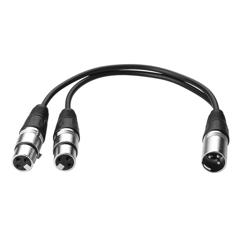 euroharry 30cm Mikrofon 3pin XLR Male to Dual 2 XLR Female Stecker Adapter  Audio- & Video-Kabel