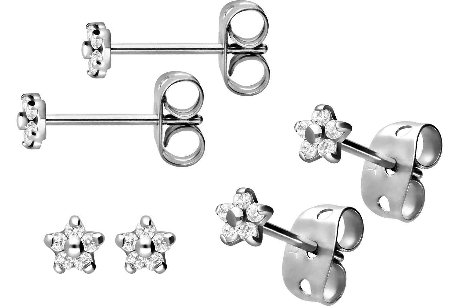 FILANGO Paar Ohrstecker Titan Ohrstecker KRISTALLBLUME (Ohrstecker, 1-tlg) günstig online kaufen