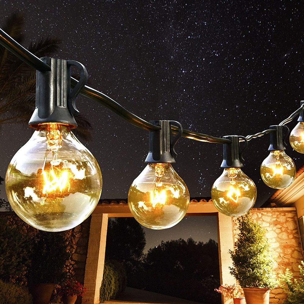 Lichterkette LED Lichterkette Außen,Outdoor Lichterkette Glühbirnen Warmweiß