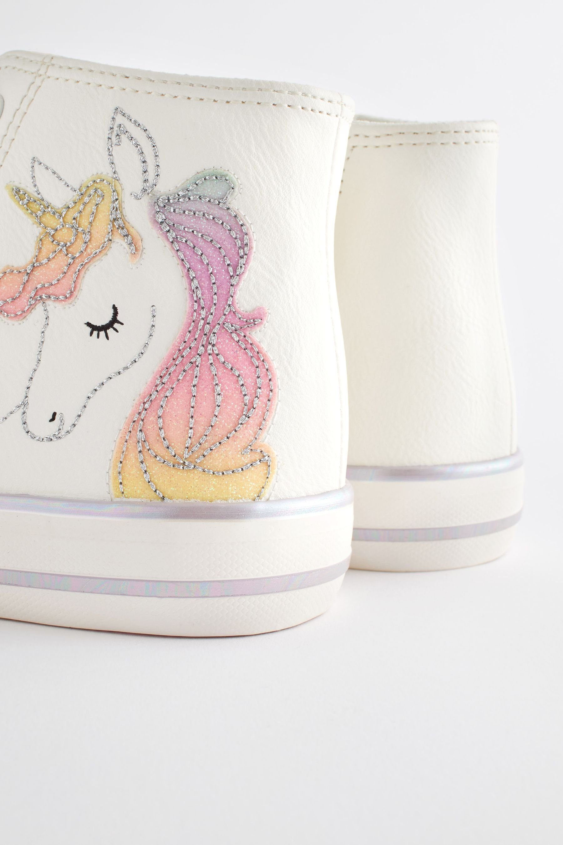 Next Knöchelhoher Sneaker White Sneaker (1-tlg) Unicorn Rainbow