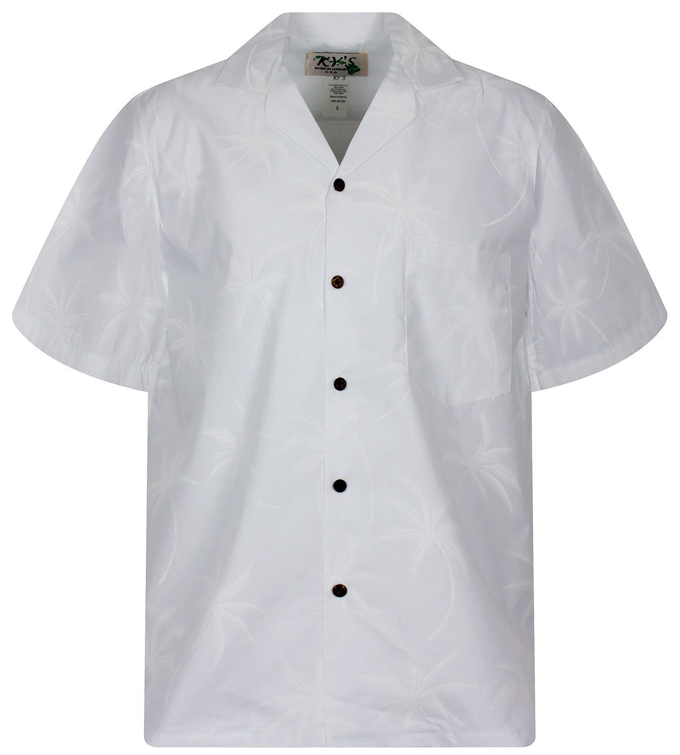 KY's Hawaiihemd Palmshadow Original Hawaiihemd mit 100% Kokosnuss-Knöpfen günstig online kaufen