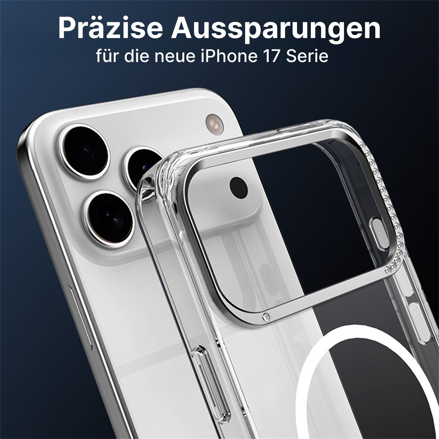 Futurea Smartphone-Hülle Handyhülle Smartphone iPhone Hülle Transparent MagSafe Case Silikon, Durchsichtige Hülle, für iPhone 17, 17 Air, 17 Pro, 17 Pro Max