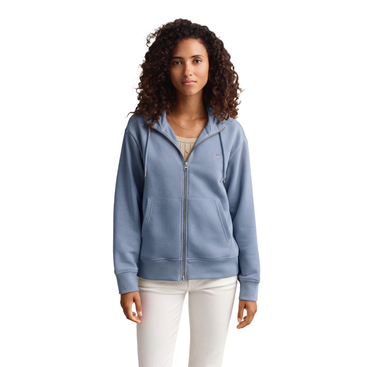 Gant Kapuzenstrickjacke 4201412 Damen Shield Sweatjacke Relaxed Fit