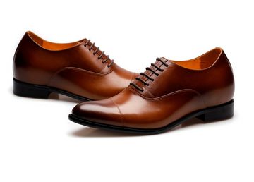 Mario Moronti Savona braun Ledersohle Schnürschuh Der klassische Herrenschuh aus Leder veredelt elegante Business-Looks, Schuhe mit Erhöhung, Exklusive Farbe, Schuhe die größer machen