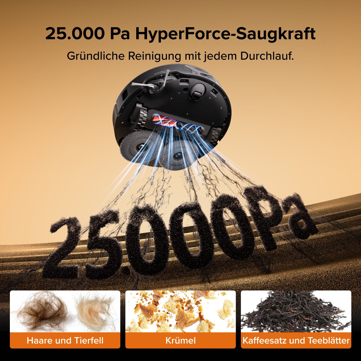 Roborock Saugroboter mit Wischfunktion Qrevo Edge 2, Dual Anti-Tangle System, 25.000 Pa