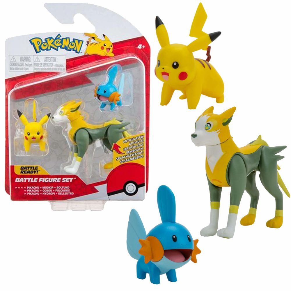 POKÉMON Spielfigur Battle Figuren 3er Set Pokemon Action Spielfiguren zum Sammeln