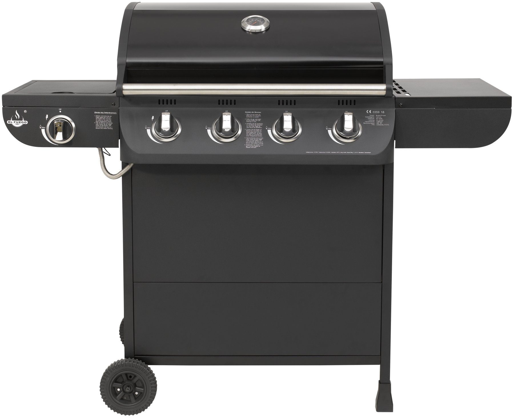El Fuego Gasgrill Columbus 4+1, BxTxH: 130x58,5x107,5 cm