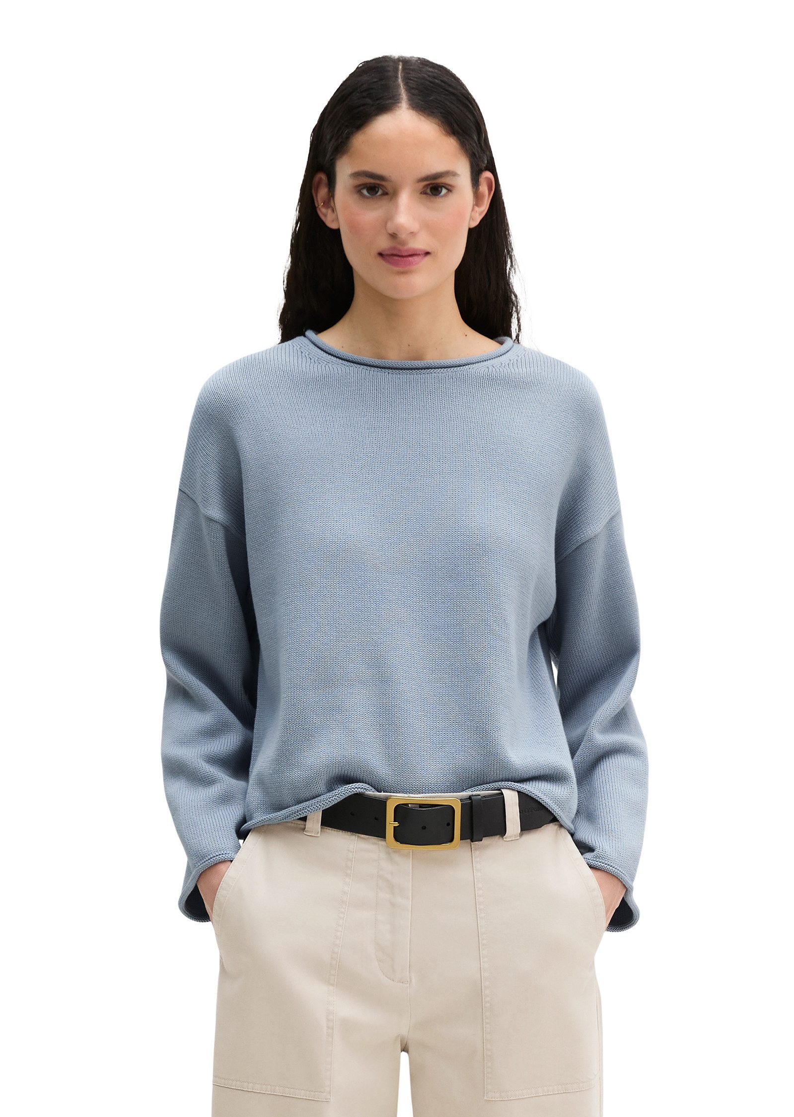 Marc O'Polo Strickpullover Heavy Weight Cotton, Loose Fit, Rollkanten an al günstig online kaufen
