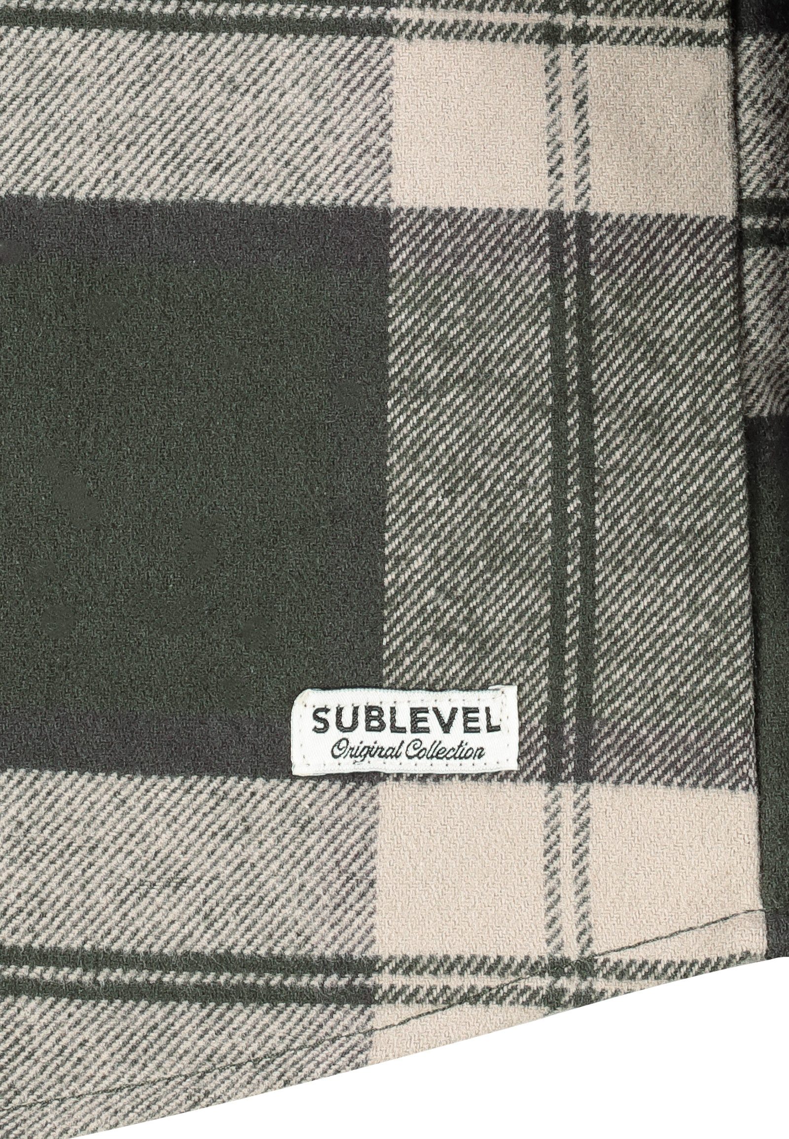 SUBLEVEL Langarmhemd Stylisches Karo-Design mit Brusttasche günstig online kaufen