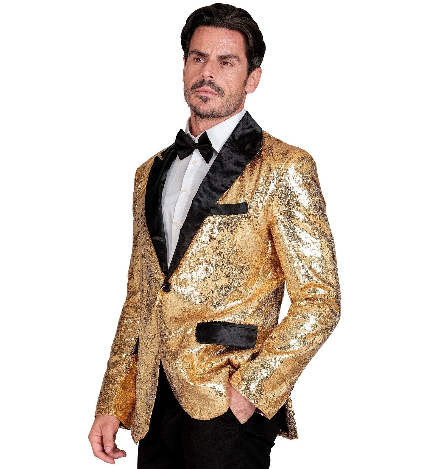 Widmann S.r.l. Kostüm Pailletten Jackett 'Glitter' für Herren, Gold
