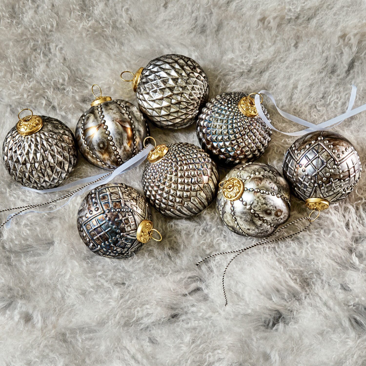 Mirabeau Christbaumschmuck Weihnachtsschmuck 8er Set Silverlake silber, Weihnachtsdekoration