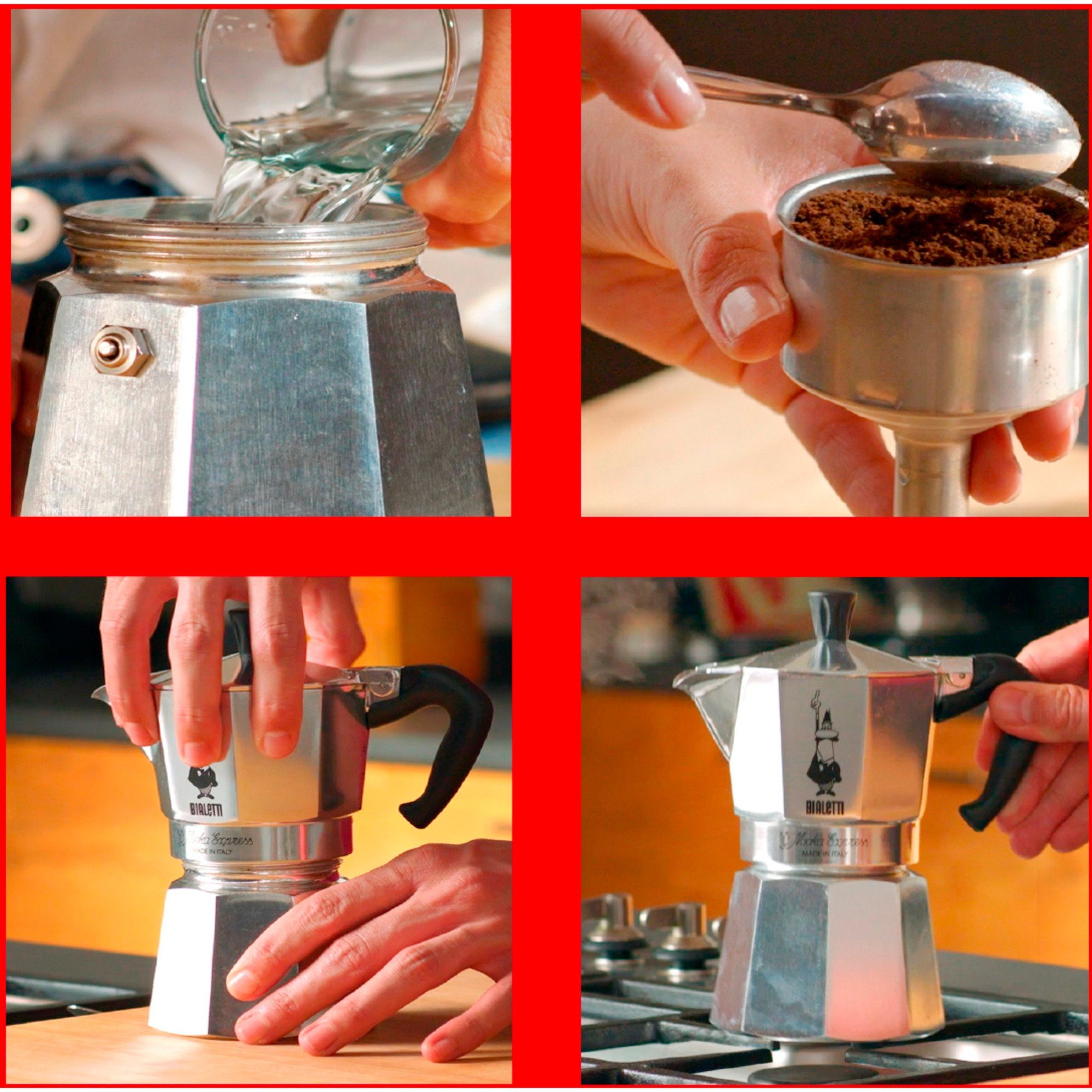 Express, Espressomaschine, (3 Bialetti Moka Kaffeebereiter BIALETTI