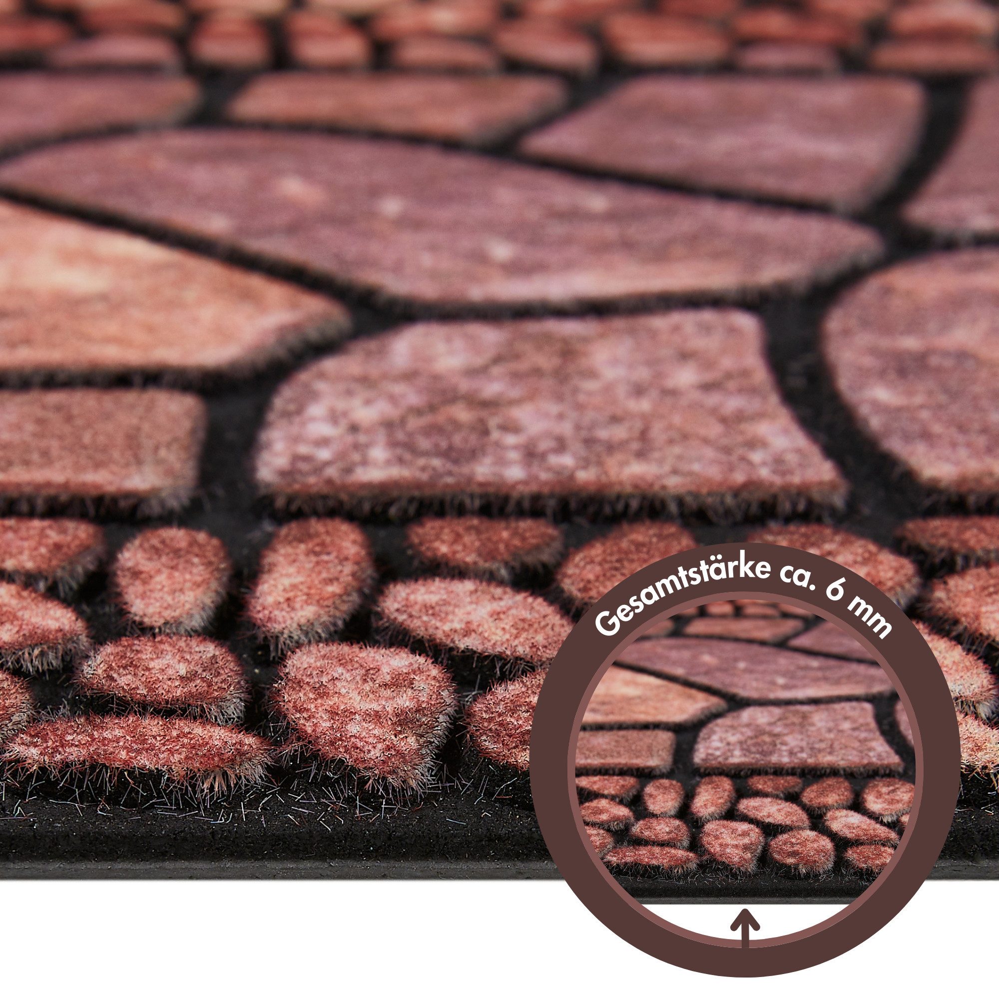 Andiamo Stufenmatte Outdoor, 2er Set, rechteckig, Höhe: 6 mm, Outdoor-Stufenmatten, Stein Motiv, Gartenbereich, Außenbereich – Bild 4 von 5