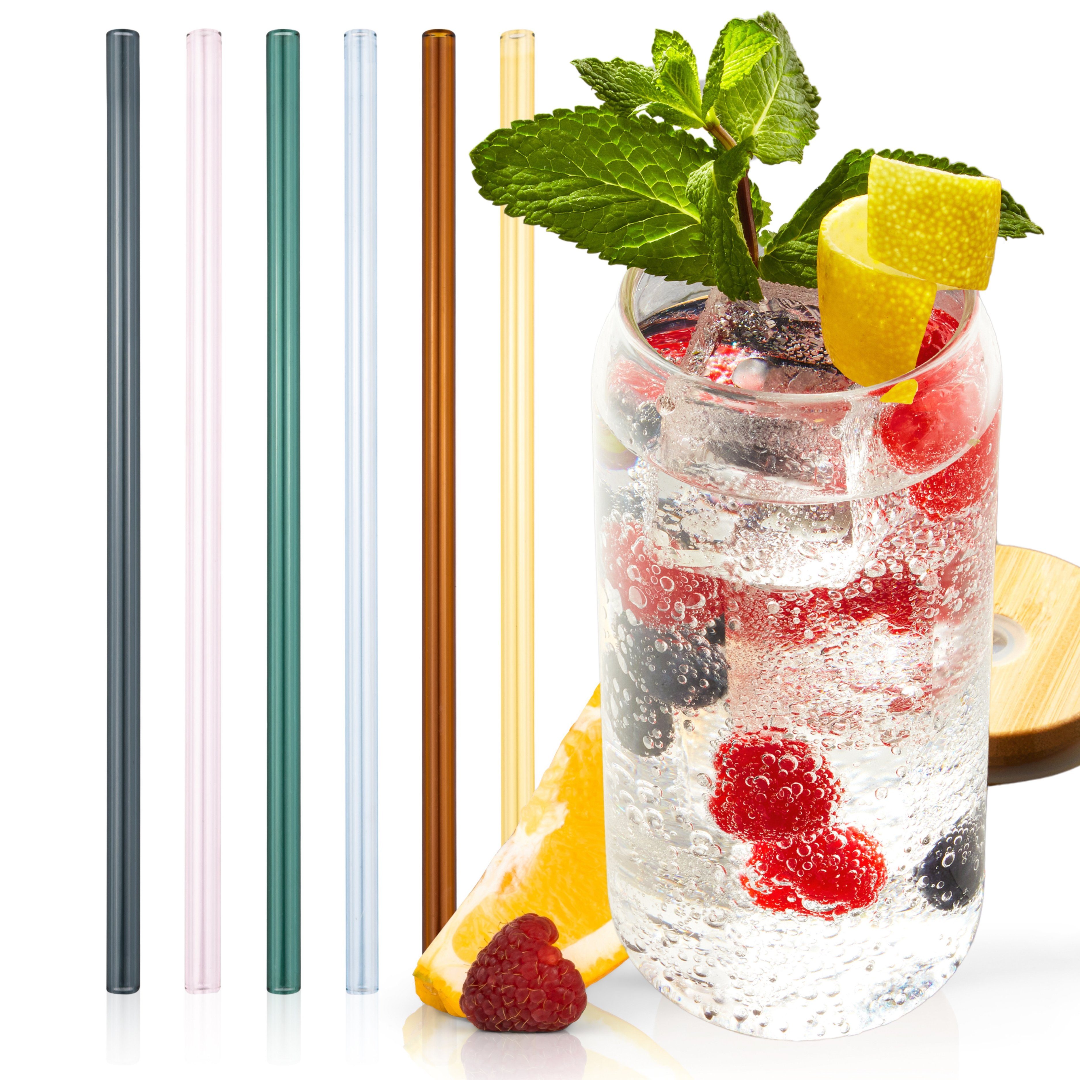SÄNGER Trinkhalme wiederverwendbare Glasstrohhalme, (Set, 6-tlg., 6x Соломинки), Bunt / Mehrfarbig