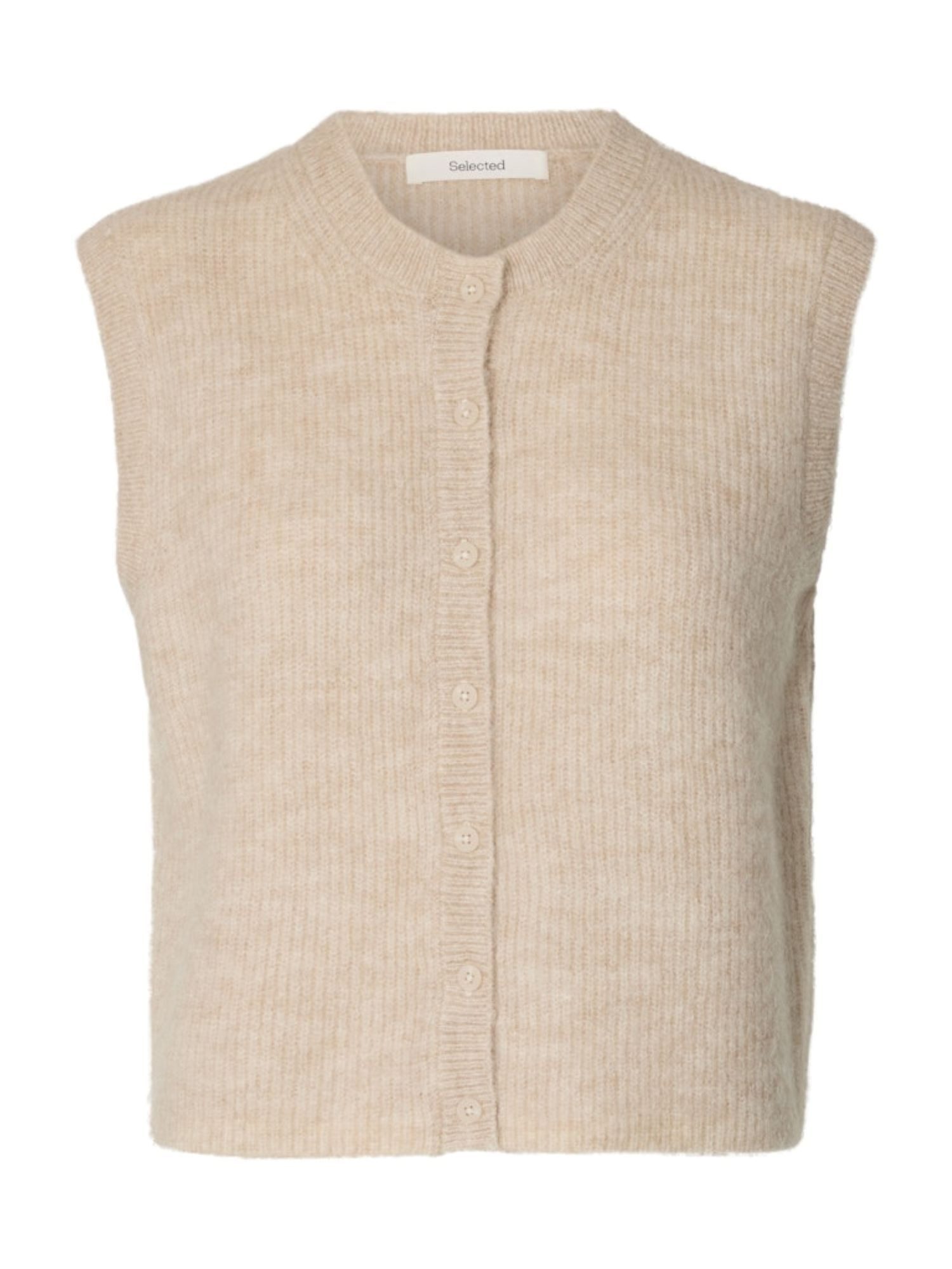 Selected Strickweste SLWLULU SL BUTTON O-NECK VEST