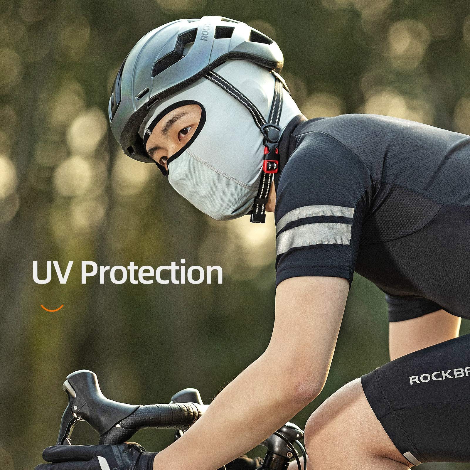 ROCKBROS Sturmhaube Atmungsaktiv UPF 50+ Radfahren Motorradfahren, multifunktionaler Schal UV-Schutz & Staubschutz