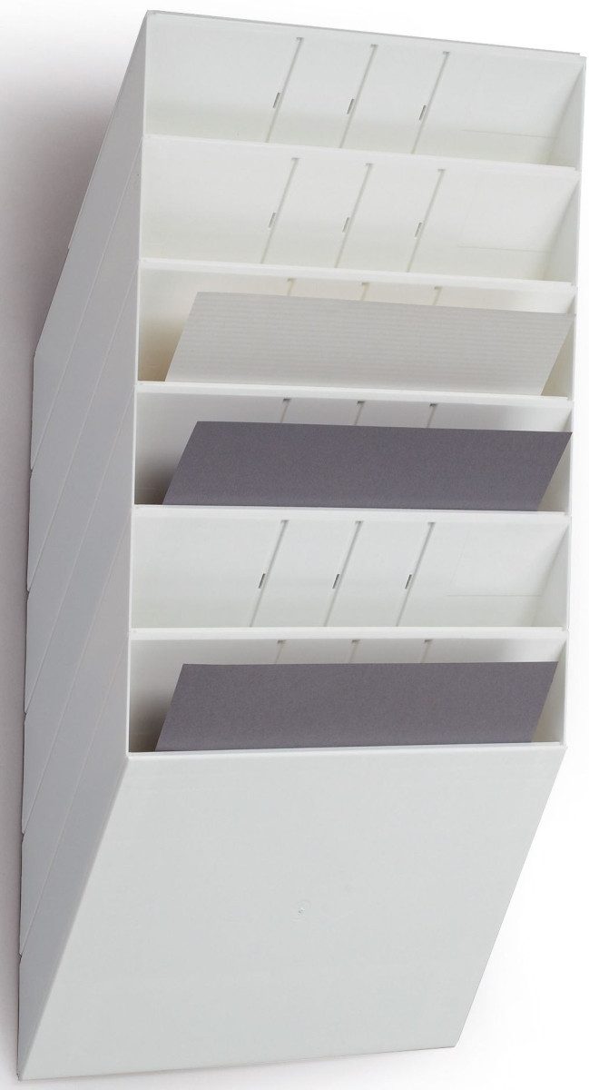 DURABLE Stehsammler Prospektspender Flexiboxx 6 A4 quer 6 Fächer weiß