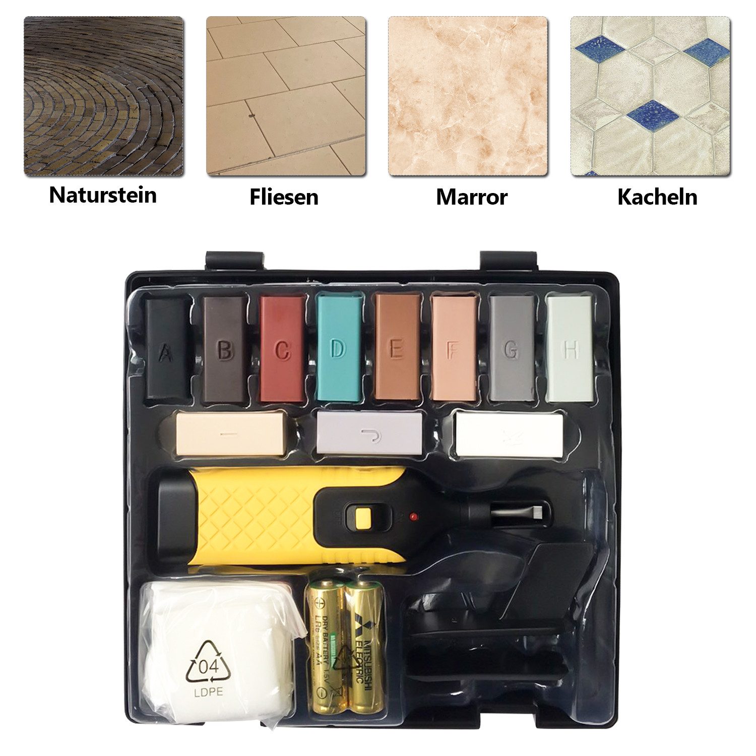 Clanmacy Boden-Reparaturset Fliesen Reparaturset Steingut Kacheln Laminat H günstig online kaufen